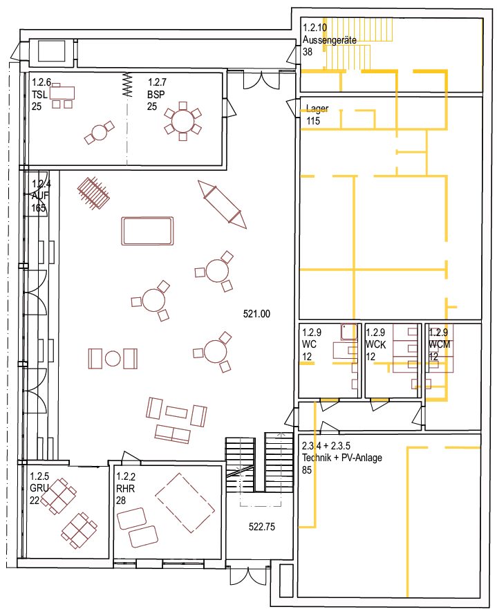 Platzgeschoss Tagesstruktur